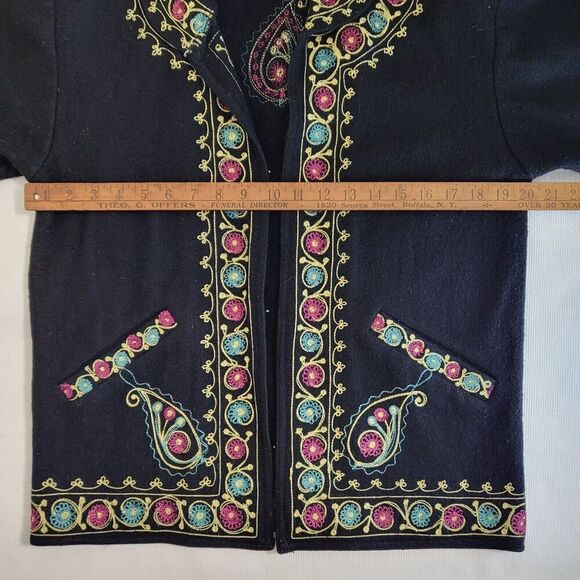 Unique Vintage Wool Embroidered Jacket 90s PASSPORTS OF PIER 1 Indian Women's M - Picture 11 of 16